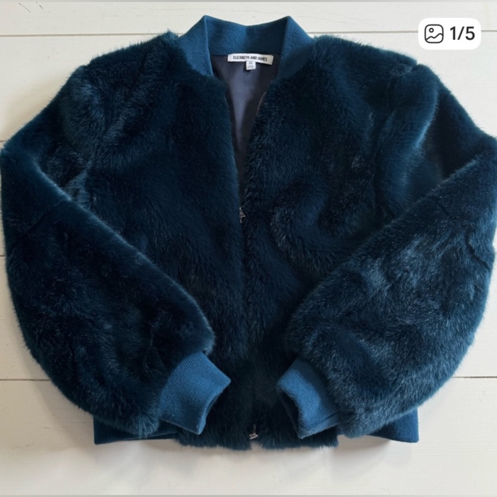 Elizabeth and James Ellington Faux Fur Bomber Jacket